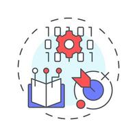 ITIL multi color concept icon. Software development, programming. Goal focus, milestone. Round shape line illustration. Abstract idea. Graphic design. Easy to use in blog post, presentation vector