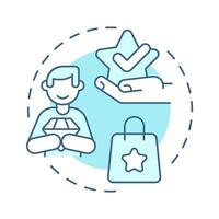 Esteem value soft blue concept icon. Service quality, product. Customer satisfaction. Round shape line illustration. Abstract idea. Graphic design. Easy to use in infographic, presentation vector
