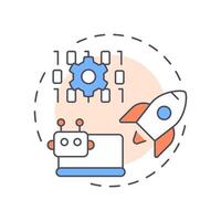 Technical practices multi color concept icon. Software development, service management. Round shape line illustration. Abstract idea. Graphic design. Easy to use in blog post, presentation vector