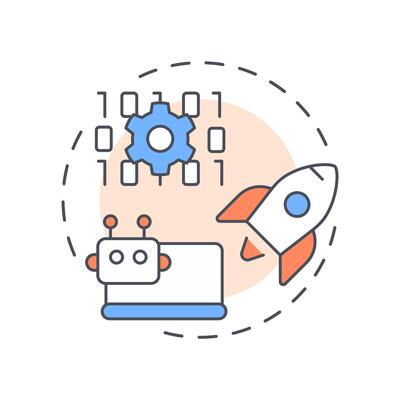 Technical practices multi color concept icon. Software development, service management. Round shape line illustration. Abstract idea. Graphic design. Easy to use in blog post, presentation