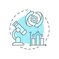 Experiments design soft blue concept icon. Statistical chart, graph. Research, technology. Round shape line illustration. Abstract idea. Graphic design. Easy to use in infographic, presentation vector