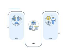 Air traffic flow management rectangle infographic . Tower control, aircraft maintenance. Data visualization with 3 steps. Editable rectangular options chart vector