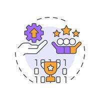 Improves service delivery multi color concept icon. Teamwork organization, customer satisfaction. Round shape line illustration. Abstract idea. Graphic design. Easy to use in blog post vector