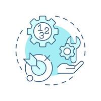 Function oriented approach soft blue concept icon. Target goal. Product development. Round shape line illustration. Abstract idea. Graphic design. Easy to use in infographic, presentation vector