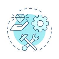 Use value soft blue concept icon. Usability, efficiency. Product function, service development. Round shape line illustration. Abstract idea. Graphic design. Easy to use in infographic vector