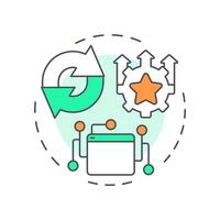 Continual service improvement multi color concept icon. Performance measurement, customer feedback. Round shape line illustration. Abstract idea. Graphic design. Easy to use in blog post vector
