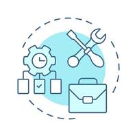 Development soft blue concept icon. Solution business. Process map, workflow organization. Round shape line illustration. Abstract idea. Graphic design. Easy to use in infographic, presentation vector