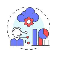 ITSM multi color concept icon. It service management, maintenance. Cloud technology, statistics. Round shape line illustration. Abstract idea. Graphic design. Easy to use in blog post, presentation vector