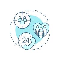 Client centric soft blue concept icon. Customer satisfaction, experience. Target audience. Round shape line illustration. Abstract idea. Graphic design. Easy to use in infographic, presentation vector