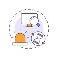 Faster incident detection multi color concept icon. Problem solving, service maintenance. Round shape line illustration. Abstract idea. Graphic design. Easy to use in blog post, presentation vector