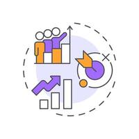 Business it alignment multi color concept icon. Prioritization framework. Efficiency, productivity. Round shape line illustration. Abstract idea. Graphic design. Easy to use in blog post vector