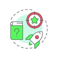 Keep it simple and practical multi color concept icon. Target goal, milestone. Professional, workflow. Round shape line illustration. Abstract idea. Graphic design. Easy to use in blog post vector