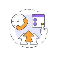 Improved it support multi color concept icon. Customer service, experience. Resolution time. Round shape line illustration. Abstract idea. Graphic design. Easy to use in blog post, presentation vector