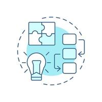 FAST diagram soft blue concept icon. Function analysis system technique. Business, corporate. Round shape line illustration. Abstract idea. Graphic design. Easy to use in infographic, presentation vector