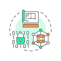 Service design multi color concept icon. Software development, programming. Source code, binary. Round shape line illustration. Abstract idea. Graphic design. Easy to use in blog post, presentation vector