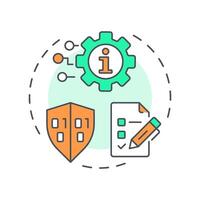 Service transition multi color concept icon. Knowledge management, software development. Round shape line illustration. Abstract idea. Graphic design. Easy to use in blog post, presentation vector