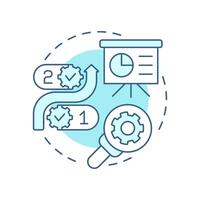 Case workflow soft blue concept icon. Business strategy, planning. Marketing, processes. Round shape line illustration. Abstract idea. Graphic design. Easy to use in advertising, marketing vector