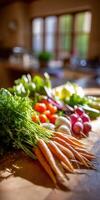 Fresh vegetables harvested from the garden in daylight photo