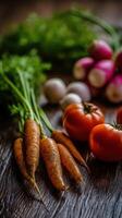 Fresh vegetables displaying vibrant colors and textures photo