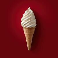 Enjoying a delicious soft serve ice cream cone photo