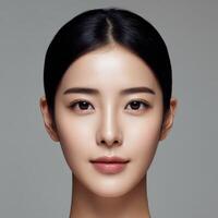 Portrait of a woman with natural beauty and serenity photo