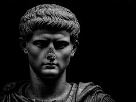 Stoic Roman sculpture depicting a regal figure with a thoughtful expression photo