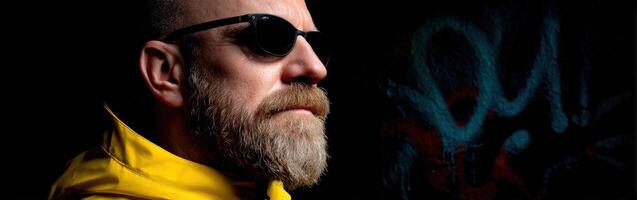 A man with a beard and sunglasses photo