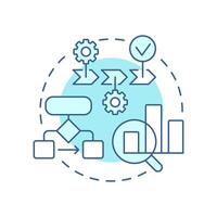 State machine workflow soft blue concept icon. Process planning. Statistical review. Round shape line illustration. Abstract idea. Graphic design. Easy to use in advertising, marketing vector