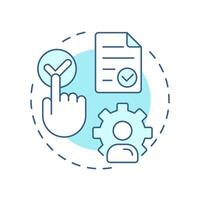 Unambiguous soft blue concept icon. User actions actively showing agreement. GDPR consent principle. Round shape line illustration. Abstract idea. Graphic design. Easy to use in article vector