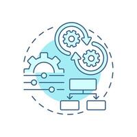 Parallel workflow soft blue concept icon. Process management. Efficiency, productivity. Round shape line illustration. Abstract idea. Graphic design. Easy to use in advertising, marketing vector