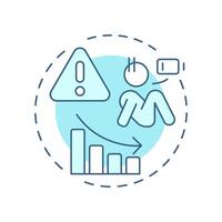 Human capital risk soft blue concept icon. Identify potential threats for company. Workforce insight. Round shape line illustration. Abstract idea. Graphic design. Easy to use blog post vector