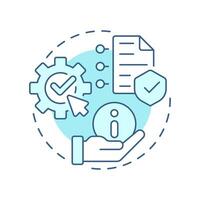 Informed consent soft blue concept icon. Understand implications of decision. GDPR permission principle. Round shape line illustration. Abstract idea. Graphic design. Easy to use in article vector
