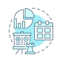 Conditions soft blue concept icon. Business strategy, planning. Statistics, analysis. Round shape line illustration. Abstract idea. Graphic design. Easy to use in advertising, marketing vector