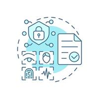 Biometric data usage consent soft blue concept icon. Explicit written agreement for sensitive information. Round shape line illustration. Abstract idea. Graphic design. Easy to use in article vector