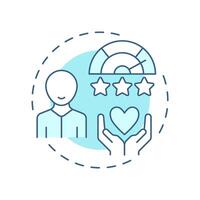 Employee net promoter score soft blue concept icon. Measure workforces loyalty. Performance and engagement. Round shape line illustration. Abstract idea. Graphic design. Easy to use blog post vector