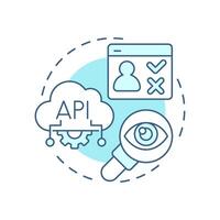 Tracking consent status soft blue concept icon. Apply data policies accurately. User privacy protection. Round shape line illustration. Abstract idea. Graphic design. Easy to use in article vector