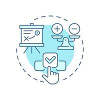 Scenario planning soft blue concept icon. Developing possible future events. Workforce forecasting method. Round shape line illustration. Abstract idea. Graphic design. Easy to use blog post vector