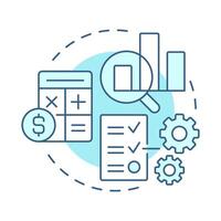 Transformation soft blue concept icon. Statistical analysis. Calculation, accounting. Round shape line illustration. Abstract idea. Graphic design. Easy to use in advertising, marketing vector
