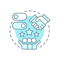 Building user trust soft blue concept icon. Essential for long term loyalty. Benefit of consent management. Round shape line illustration. Abstract idea. Graphic design. Easy to use in article vector