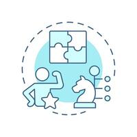 Identifying skills gaps soft blue concept icon. Defining employee incompetence. Workforce forecasting. Round shape line illustration. Abstract idea. Graphic design. Easy to use blog post vector