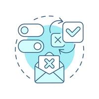Withdrawable soft blue concept icon. Opportunity to decline user allowances. GDPR consent principle. Round shape line illustration. Abstract idea. Graphic design. Easy to use in article vector
