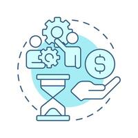 Resources soft blue concept icon. Teamwork organization. Communication, efficiency. Round shape line illustration. Abstract idea. Graphic design. Easy to use in advertising, marketing vector