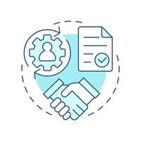Contract soft blue concept icon. Personal data processing necessity for agreement. Legal base from GDPR. Round shape line illustration. Abstract idea. Graphic design. Easy to use in article vector