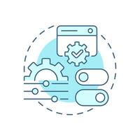 Consent management soft blue concept icon. Applying user permission preferences across all data. Privacy. Round shape line illustration. Abstract idea. Graphic design. Easy to use in article vector