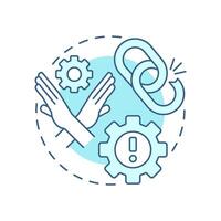 Lack of accountability soft blue concept icon. Workflow management. Tasks organization, responsibilities. Round shape line illustration. Abstract idea. Graphic design. Easy to use in advertising vector