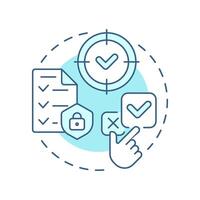 Specificity soft blue concept icon. Defined limited purpose of user allotment. GDPR consent principle. Round shape line illustration. Abstract idea. Graphic design. Easy to use in article vector