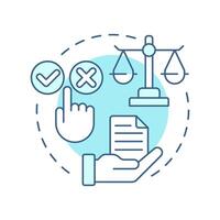 Freely given soft blue concept icon. Genuine choice of website user. Data processing. GDPR consent principle. Round shape line illustration. Abstract idea. Graphic design. Easy to use in article vector