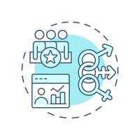 Workforce demographics soft blue concept icon. Statistical characteristics of company employees. Staff insight. Round shape line illustration. Abstract idea. Graphic design. Easy to use blog post vector