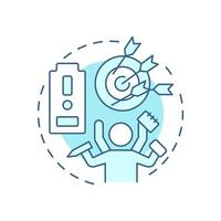 Inability to delegate soft blue concept icon. Low productivity, multitasking. Work organization. Round shape line illustration. Abstract idea. Graphic design. Easy to use in advertising, marketing vector