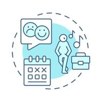 Absenteeism soft blue concept icon. Employee schedule missing rate. HR management. Performance and engagement. Round shape line illustration. Abstract idea. Graphic design. Easy to use blog post vector
